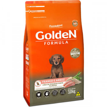 Ração Premier Pet Golden Cães Filhotes Pequeno Porte Frango e Arroz - 1kg/3kg/10kg